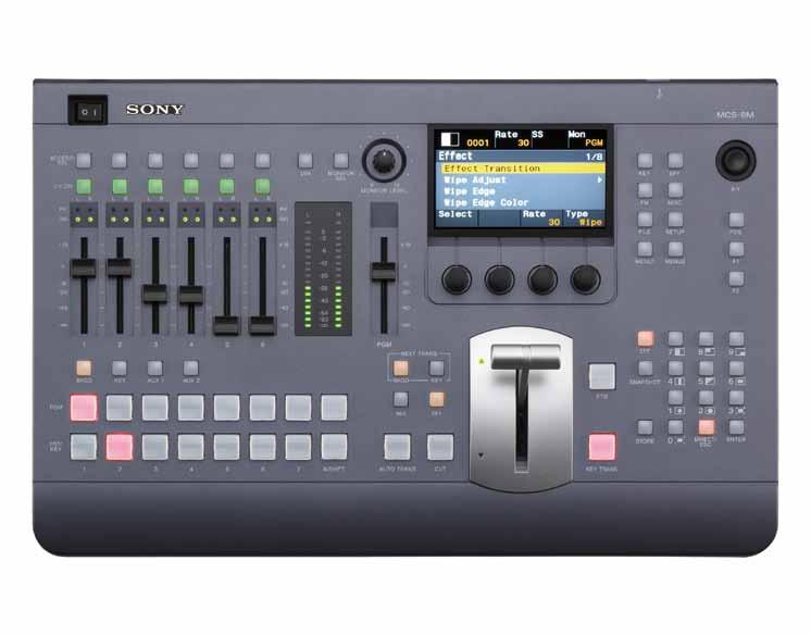 Control Panel View Channel faders Channel on buttons Audio Access/PFL (pre fader listen) buttons Audio monitor selection button Audio monitor level adjustment knob Audio level meters Position button