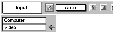 VIDEO INPUT SELECTING THE INPUT SOURCE DIRECT OPERATION Choose Video by pressing the INPUT button on the Top Control or on the Remote Control Unit.