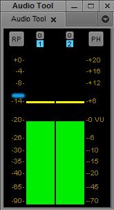 Audio Levels: The final audio mix must not exceed -12 db (decibels) peak. Notice the levels in the volume unit (VU) meters below.
