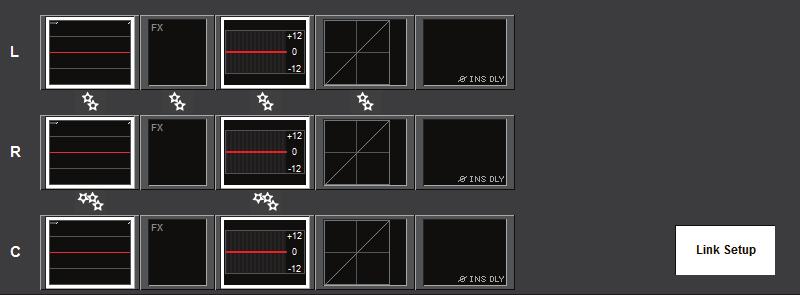 MASTER EQ LINKING The LRC Master busses can have their Parametric and/or Graphic Equaliser sections linked for easier adjustment.