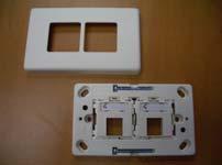 horizontal faceplate - Single 6538 3 112-03 White US style horizontal faceplate - Double 6538 3 112-04 White Can accept KM8 modular jack