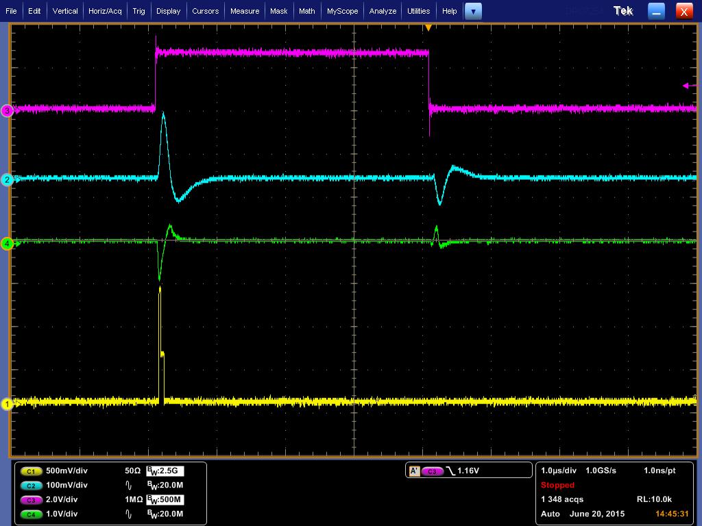 MAROC analog response Test Pulse Slow Shaper Fast Shaper Binary Output Single Channel complete test pulse response.
