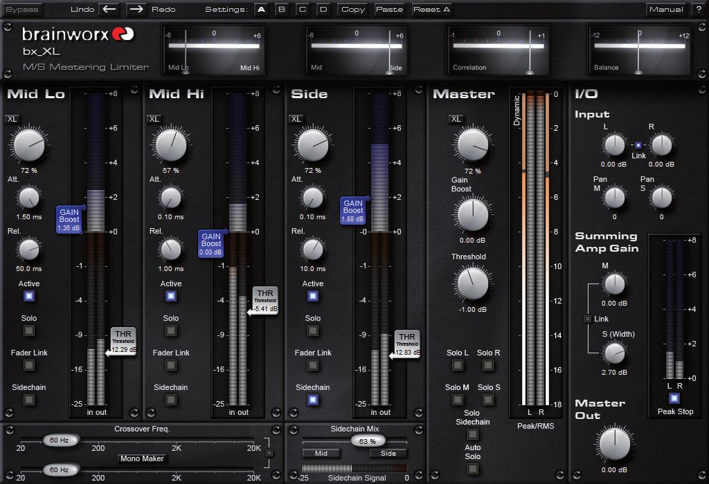 8.0 Overview and Details The Input Gain also lets you adjust the overall level and intensity of the limiter sound once you have tweaked all the details.