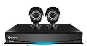 960H 4 CHANNEL DVR WITH 2 SECURITY CAMERAS SWDVK-434502F PRO-735 Cameras x 2 IR LEDs for Night Vision with IR cut filter Lens 59 angle view Durable stand for easy mounting KEY FEATURES SWDVK-434502F