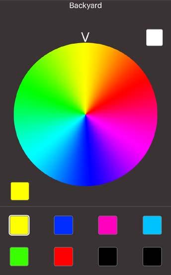 Operating the App Colour Selector 1. COLOUR WHEEL Press and rotate the colour wheel to choose a new colour.