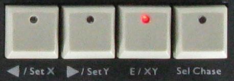 15 </SETX, >/SETY: Use this buttons to change the direction of a running chase. Or use this button to switch between pan/tilt movement of the jog wheels. 3.