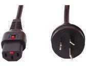 C13 socket from accidental unplugging Amp Rating: 10A. Cable: 1mm sqr Aus 3 Pin Plug: Black; C13 Socket: Black; Cord: Black IECLK133PBK0.5 CBL PWR IEC LOCK C13 TO 3PIN 0.