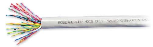 Rosenberger HDCS Data Cable CAT.5 25P UTP Data Cable Application HDCS CAT.5 multi-pair data cable is applied for structured premise cabling system transmitting voice and data signals.