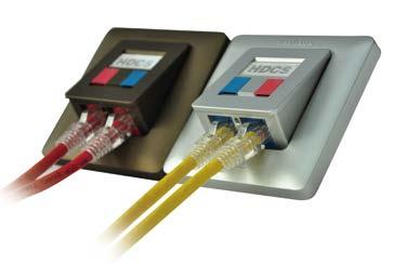 HDCS Outlet & Faceplate HDCS Floor Faceplate Application Rosenberger standard RJ45 Floor Faceplates are applicable to all HDCS keystone jacks, telephone, data and fiber optic modules.