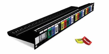 COPPER ACCESSORIES Cat 5e Cat 6 Cat AC6 The BrandRex 19 SpinJack Patch Panel that accoodates 24 ports within a 1U configuration and provides coloured inserts The product is designed and supplied with