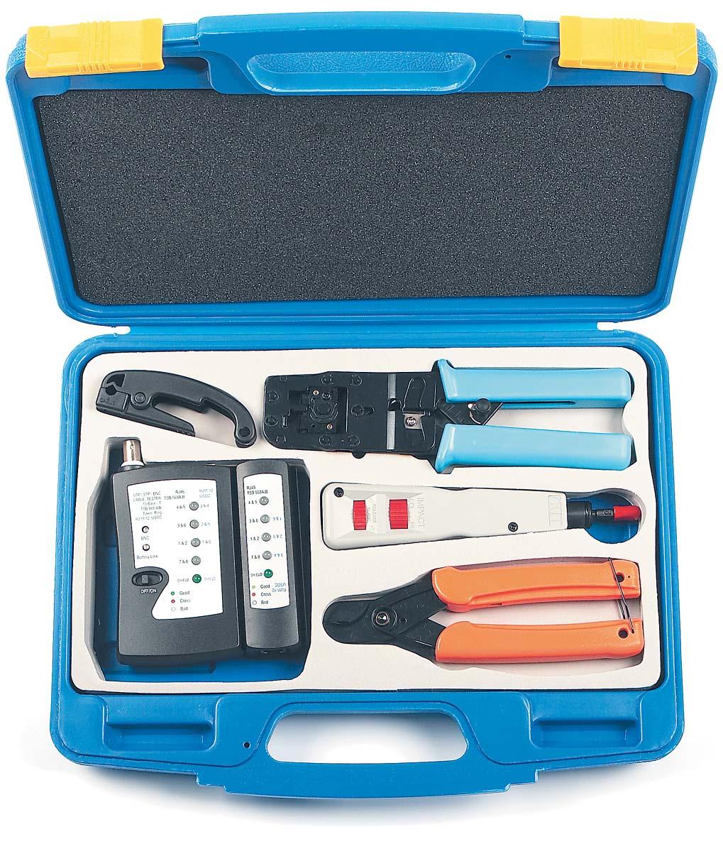 207 Tool Kit HL-NTK110 Ordering information Crimping tool for RJ-45, RJ-12 Cable stripper Cable cutter Impact punch down tool, 110 type Twisted pair tester HL-NTK110 HYPERLINE Tool kit (crimping tool