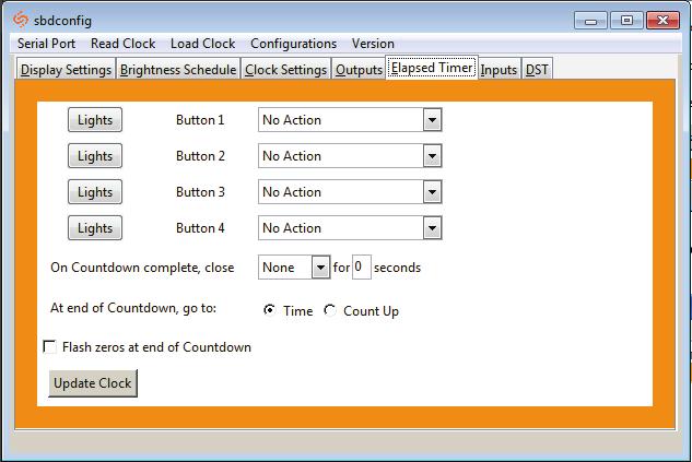 sbdconfig - Elapsed Timer A user may set up and configure the Elapsed Timer control panel through sbdconfig.