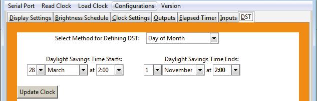 sbdconfig - Daylight Saving Time (DST) The DST Tab allows a user to configure the clock for automatic Daylight Saving Time changes.