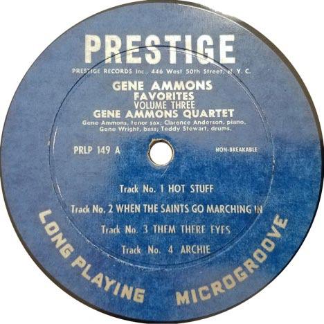 probably before PRLP-106 was released. Prestige s first label was blue and featured the 10 th Avenue address under the label s name.