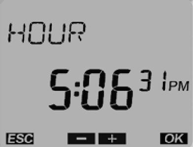 The screen then shows the MINUTE value flashing. 11.