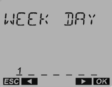 Press the OK push button to display the menu for setting the day of the week when the summer changeover will take place.