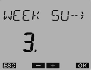 Press the OK push button to display the menu for setting the week when the winter changeover will take place.