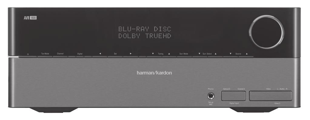 INTRODUCTION Please register your AVR 1600 at www.harmankardon.com. NOTE: You ll need the product s serial number.