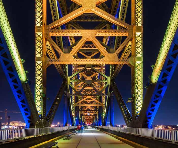 Example 4 Transforming a Historic Bridge with Light and Motion The Big Four Bridge which connects Louisville, Kentucky and Jeffersonville, Indiana is much more than a bridge.