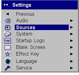 Using the menus To open the menus, press the Menu button on the keypad or optional remote. (The menus automatically close after 60 seconds if no buttons are pressed.) The Main menu appears.
