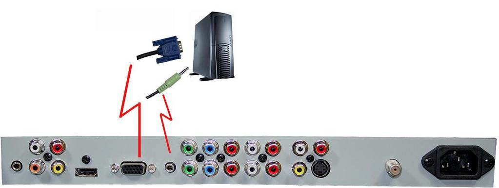 Connecting a PC 1. Make sure the power of X23 LCD HDTV and your PC is turned off. 2.