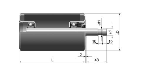 training roller 89 mm, 108 mm T-089xL/6204 47 T-108xL/6204 Dimensions (mm) D mm Bearings Weight (kg) Belt width (mm) L d d1 89 160 17 15 6204/6204 2,1 400 800 89 200 17 15 6204/6204 2,5
