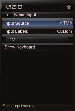 5 Changing the Names of the Inputs To make it easier to recognize the different devices attached to the inputs on your TV, you can rename the inputs.
