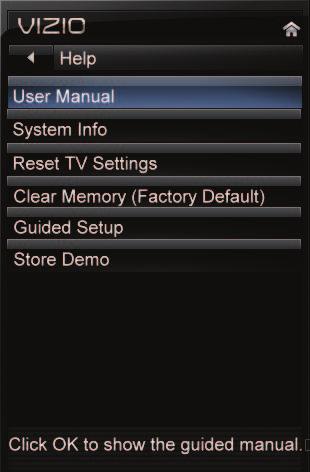 5 Displaying System Information To display a summary of the TV settings: 5. Press the MENU button on the remote. The on-screen menu is 6.