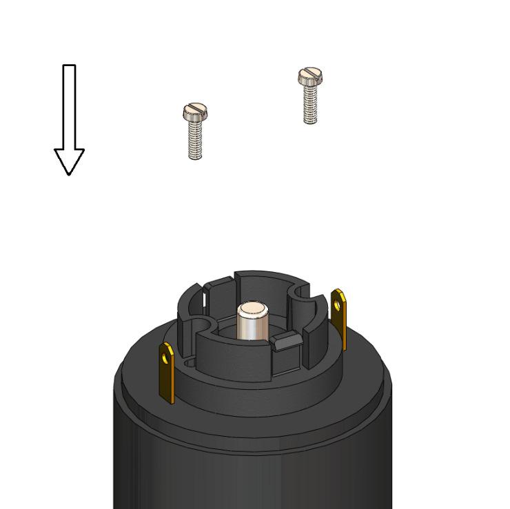 The base plate should be fixed to the flange by using the accessory screws.
