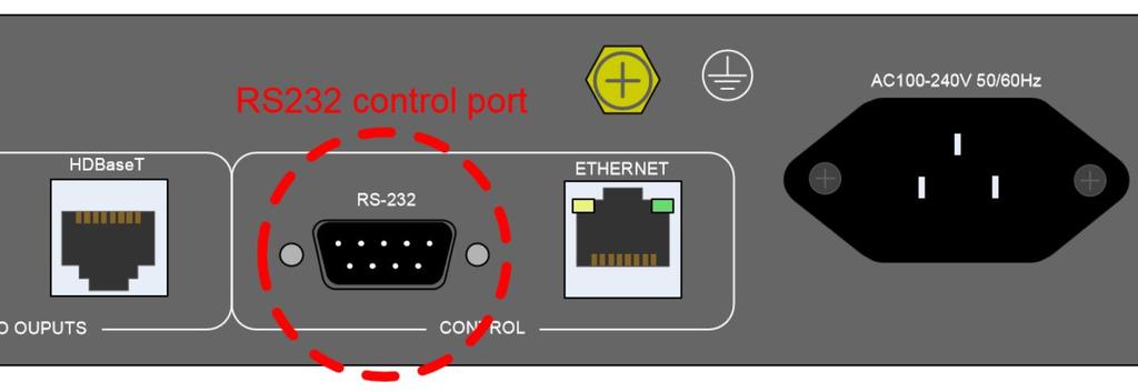 Configuration Serial Control The SDS presentation switch has the ability to be controlled via 232 using the DSub 9-pin socket on the rear of the unit.