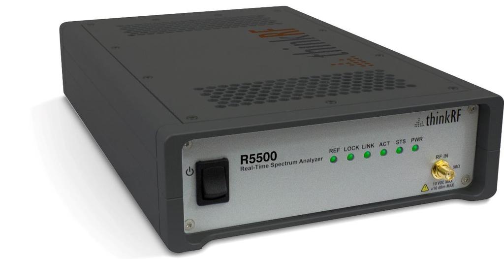 Product Brochure and Technical Datasheet ThinkRF R5500 Real-Time Spectrum Analyzer 9 khz to 8 GHz / 18 GHz / 27 GHz Featuring Real-Time