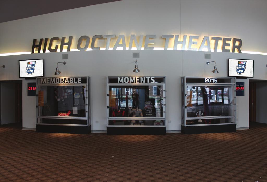 High Octane Theater Lobby Screens (2) 50 LCD Screens Command your guests attention as they enter the High Octane Theater or as they pass through its lobby.