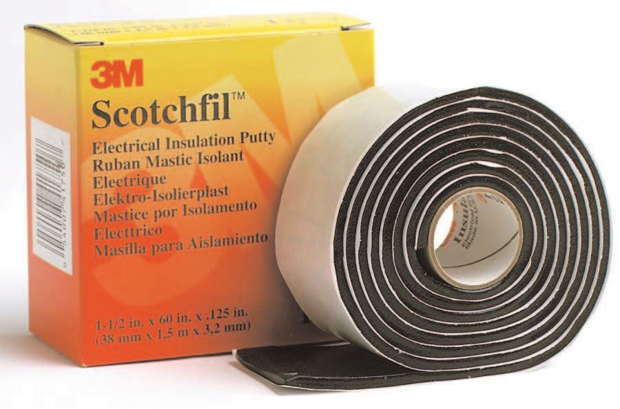 Sealing and Insulating Mastic Tapes 3M Scotchfil Electrical Insulation Putty Use as a build-up compound on highly irregular surfaces such as fittings and valves, providing a smooth, waterproof taping