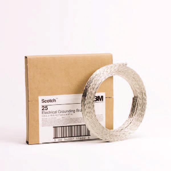 Insulating and Splicing Rubber Tapes Scotch Electrical Grounding Braid 25 Scotch Electrical Grounding Braid 25 is a flat, all-metal woven electrical grounding braid that is compatible with power