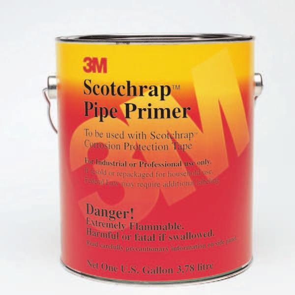 Corrosion Protection Tapes and Primer 3M Scotchrap Pipe Primer A quick-drying, non-sag rubber base primer that permeates metal surface pits and irregularities, preparing the surface for tape