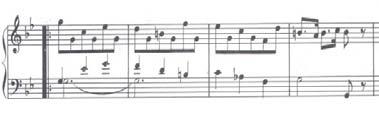 The exposition begins in measure 102 of the genre, with a theme that exhibits a harmonic profile mounted on a complex, authentic cadence: Fig. 5.