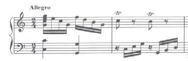 D.C. IBĂNESCU: Soler s Sonata in C Major R61 67 Major, a theme that is based on the arpeggios of the chords built on the tonic and on the dominant: Fig. 15. (measures 355 with auftakt - 356) Fig. 13.