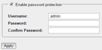 default level unit. Login Here you can set up a user and password to secure the WebGUI.