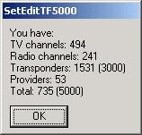 If you select a transponder, provider or a favourite list, you will only see the channels that are assigned to this transponder, provider or this favourite list.