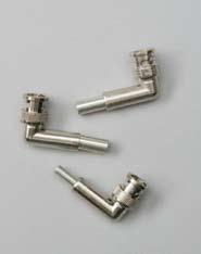 Right Angle BNC Plug Connectors Features Right angle design alleviates stress associated with bending cable Provides increased density Improves overall cable management Bulk packaging available