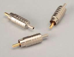 RCA Connectors The venerable RCA connector is still the universally accepted method of terminating coaxial cable for audio and video signals in prosumer-type products such as video decks, DVDs, video