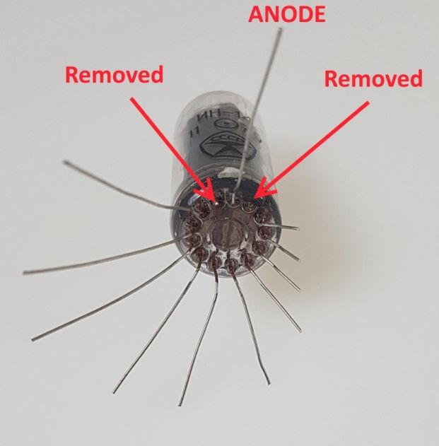 Then remove the wires each side of the anode.