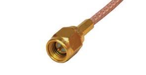 4 GHz 142-9407-001 See assembly instructions page 25 Right Angle Crimp Type Plug - Captivated Contact Cable Type VSWR & Freq. Range Gold Plated Silver Plated RG-316/U, 188, 174 1.15 +.03f (GHz) 0-12.