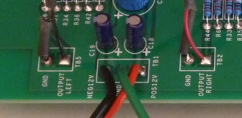 Power Wiring Task Insert Red wire of Red/black pair into component side of PCB hole marked POS12V in TB1. Solder on the solder side.