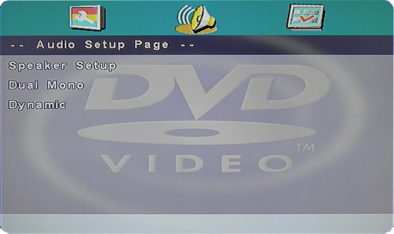 2. Audio Setup Page a. Press the D.SETUP button and then press the / to display the AUDIO SETUP PAGE when you are in DVD mode and press ENTER. b. Press the / button to select options in the menu. c.