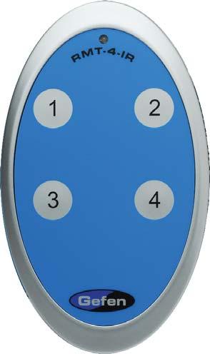 RMT-4IR REMOTE CONTROL INSTALLATION LED Indicator Input Selection Buttons Each extended location with a 4x4 Component Matrix Over CAT-5 Receiver can use an RMT-4IR remote control to choose which