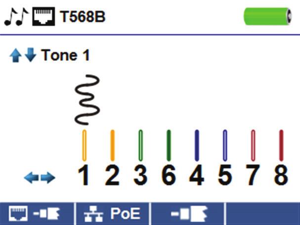 Tone Generator Tone generation is used to trace cable runs and locate faults by sound. Selection of this mode emits a cadence from the Cable Prowler through the connected cable.