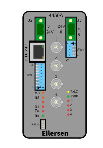 Introduction Installation This document describes the use of a 4x50 Ethernet module from Eilersen Electric for Modbus TCP communication, when