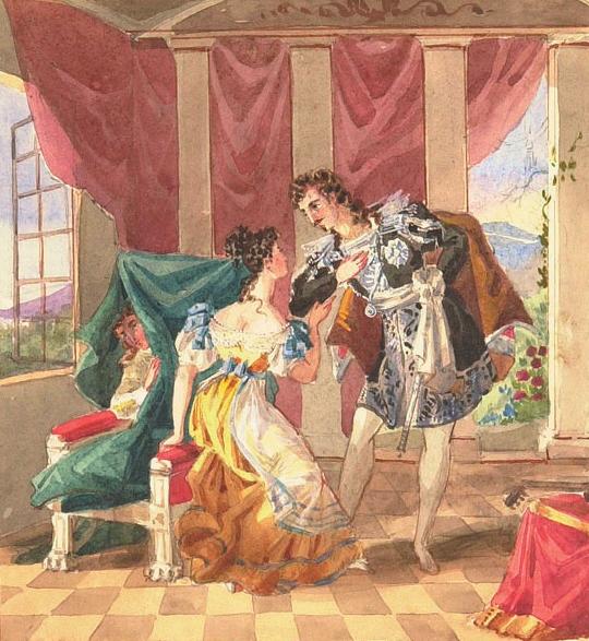 Playbill from 1786 19th century anonymous watercolor of The Marriage of Figaro Mozart was at the peak of his creativity and with da Ponte, was able to exploit his full potential.