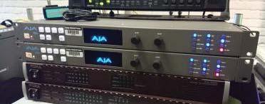 processed for colour space and gamma conversion prior to arrival at the switcher. An upconverter, photographed during pre-testing of the system is shown in Figure 4.